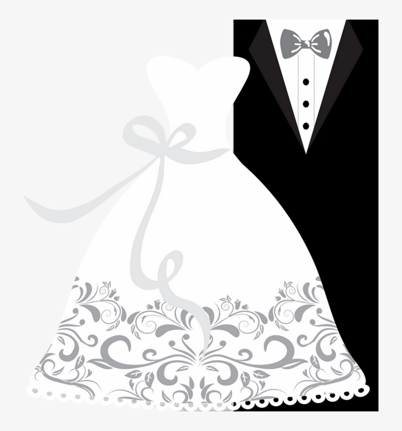 Bridal Invitations - Wedding Suit And Gown Vector, transparent png download