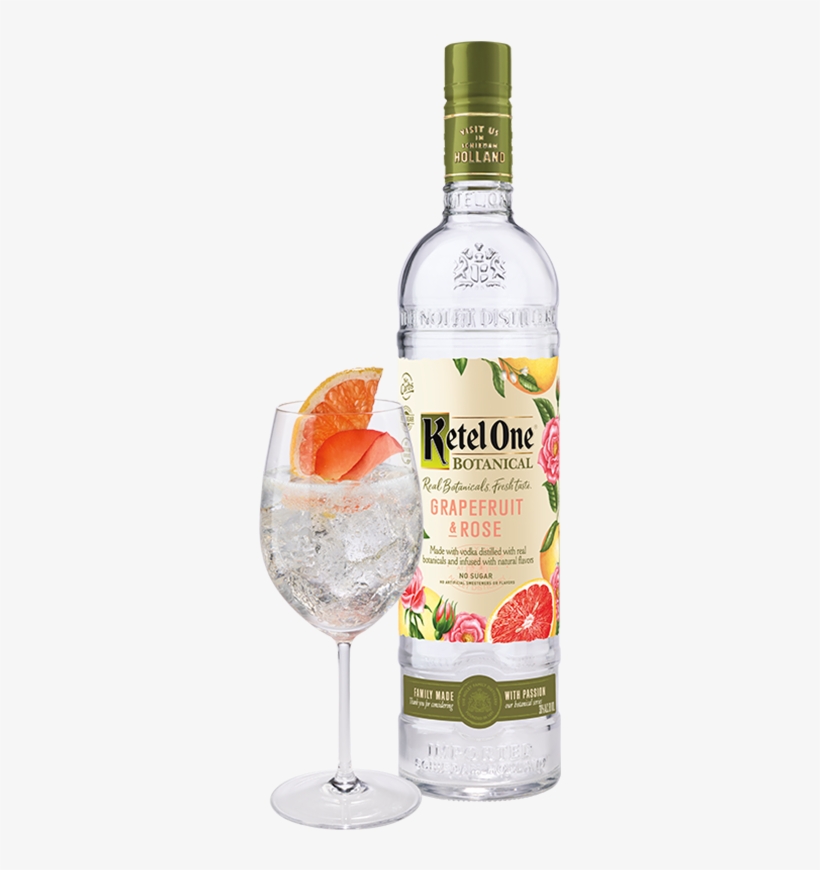 Bottle Of Ketel One Botanical Grapefruit & Rose With - Ketel One Botanical Vodka, transparent png download