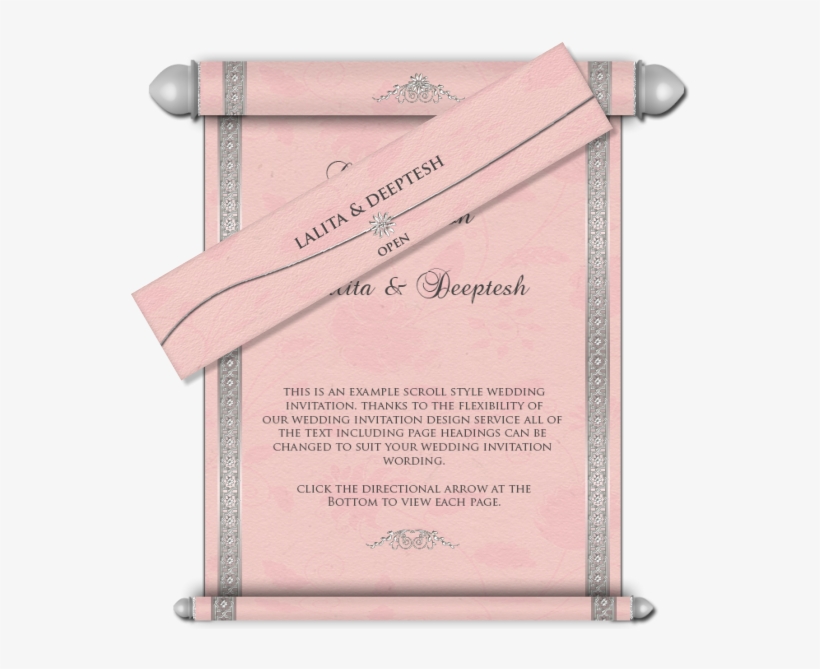 Scroll Style Wedding Invitations Png, transparent png download