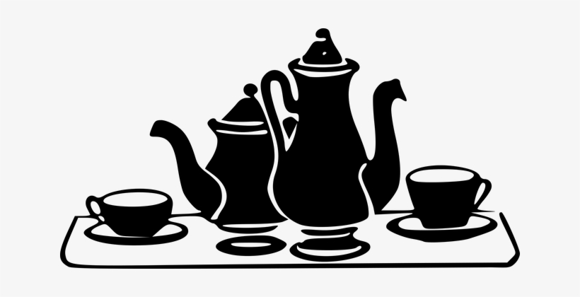 Coffee Cup Service Set Tea Coffee Coffee T - Coffee And Tea Pot Clipart, transparent png download