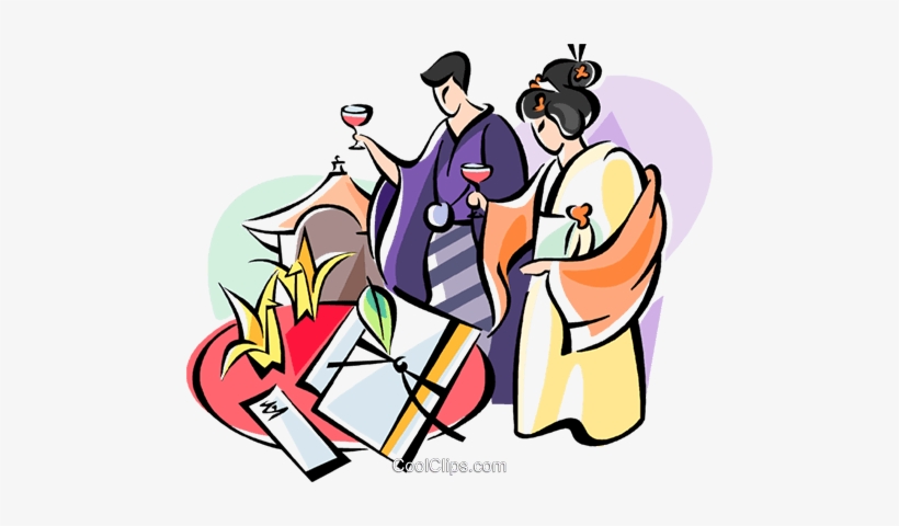 Japanese Wedding Ceremony Royalty Free Vector Clip - Japanese Wedding Art, transparent png download