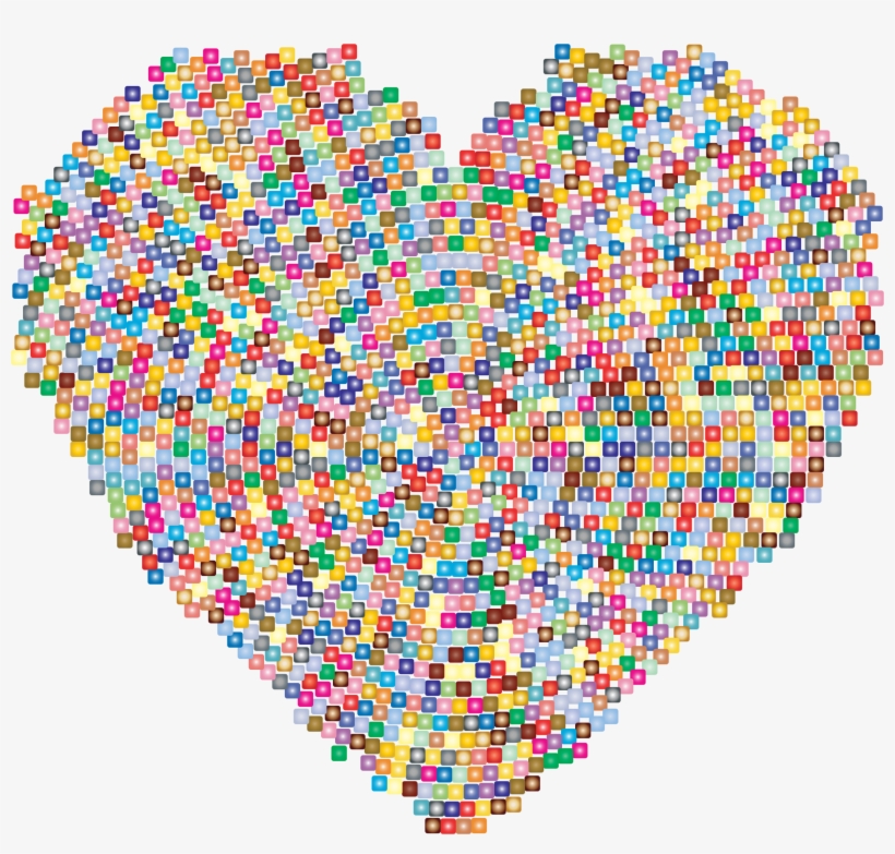This Free Icons Png Design Of Colorful Mosaic Heart, transparent png download