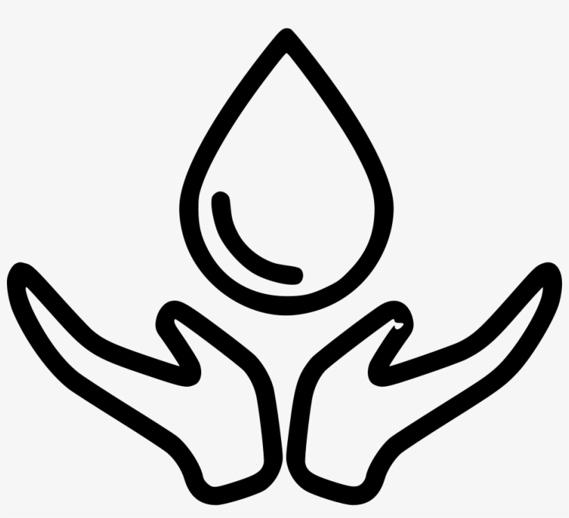 Blood Drop Hands Care Comments - Water Drop Out Line, transparent png download