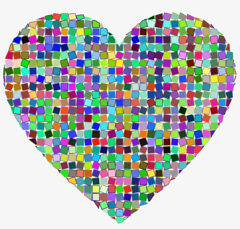 This Free Icons Png Design Of Prismatic Mosaic Heart, transparent png download