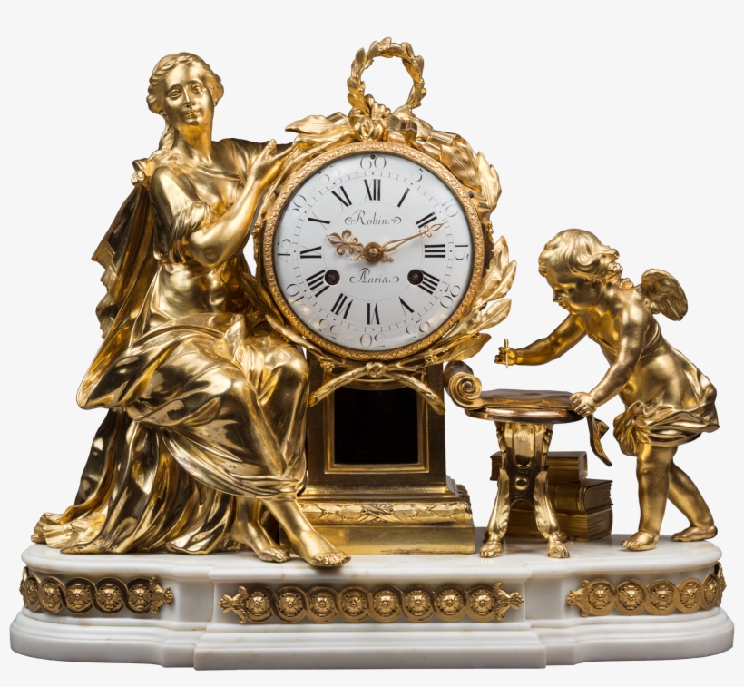 Allegory Of Knowledge, Important Mantel Clock - Bronze, transparent png download