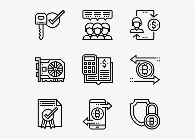 Bitcoin 30 Icons - Blue And White Striped Background, transparent png download