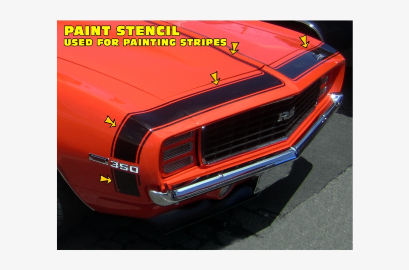 1969 Camaro Front Accent Paint Stencil Stripe Kit - Chevrolet Camaro, transparent png download