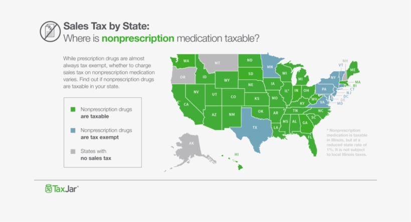Map Of States Where Nonprescription Drugs Are Taxable - Sat Scores By State Map, transparent png download