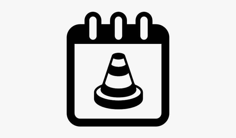 Calendar Page With Traffic Cone Symbol Vector - Birthday Calendar Icon Png, transparent png download
