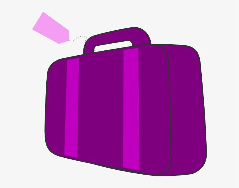 Purple Suitcase Clip Art At Clker Com - Purple Suitcase Clipart, transparent png download