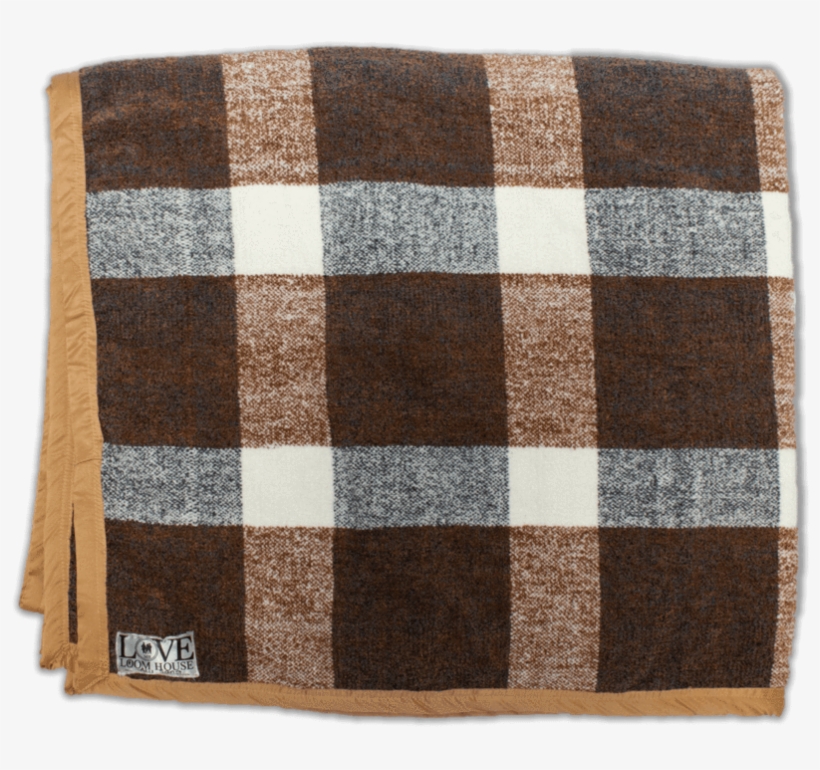 Brown & White Plaid Throw Blanket - Stole, transparent png download