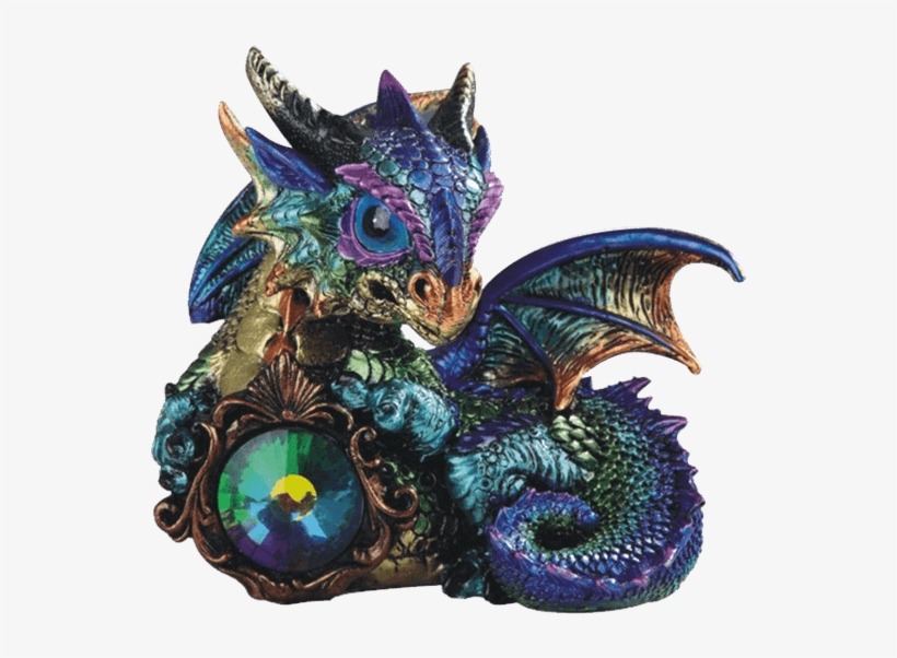 Purple Baby Dragon And Gem Statue - Home And Holiday Shops Green And Purple Dragon With, transparent png download