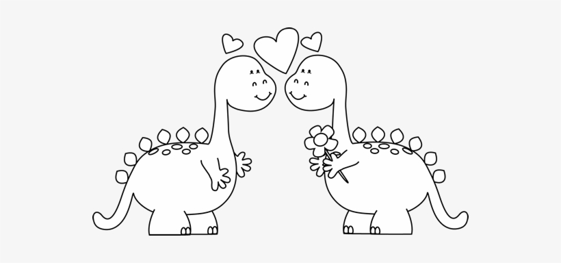Download Dinosaurs In Clip Art - Valentine's Day Clip Art Black White ...