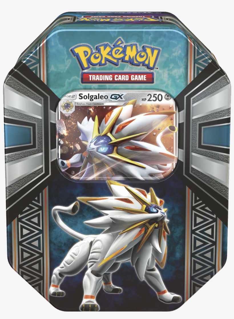 Legends Of Alola Tin - Pokemon Gx Tcg Legends Of Alola Tin: Solgaleo-gx, transparent png download