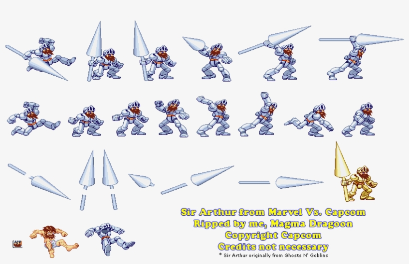 Click For Full Sized Image Sir Arthur - Ghosts And Goblins Arthur Sprites, transparent png download