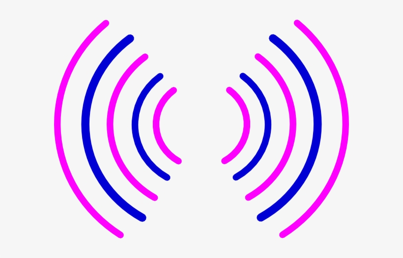 Radio Waves Pink And Blue Svg Clip Arts 600 X 445 Px, transparent png download
