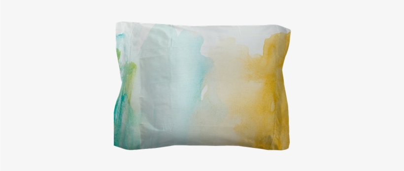 Color Strokes Watercolor Painting Art Pillow Sham • - Cushion, transparent png download