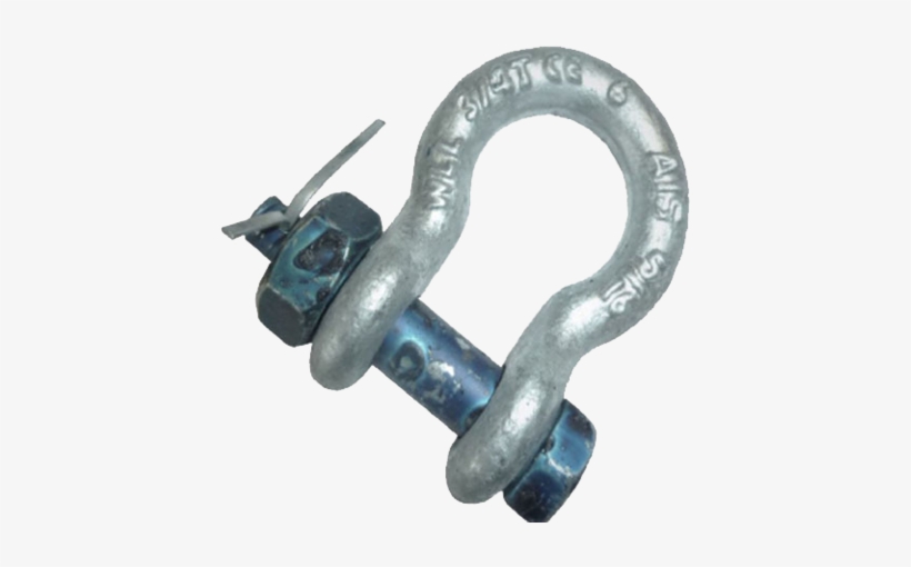 2 Ton Galvanised Tested Bow Shackles Safety Pin - Ton Safety, transparent png download
