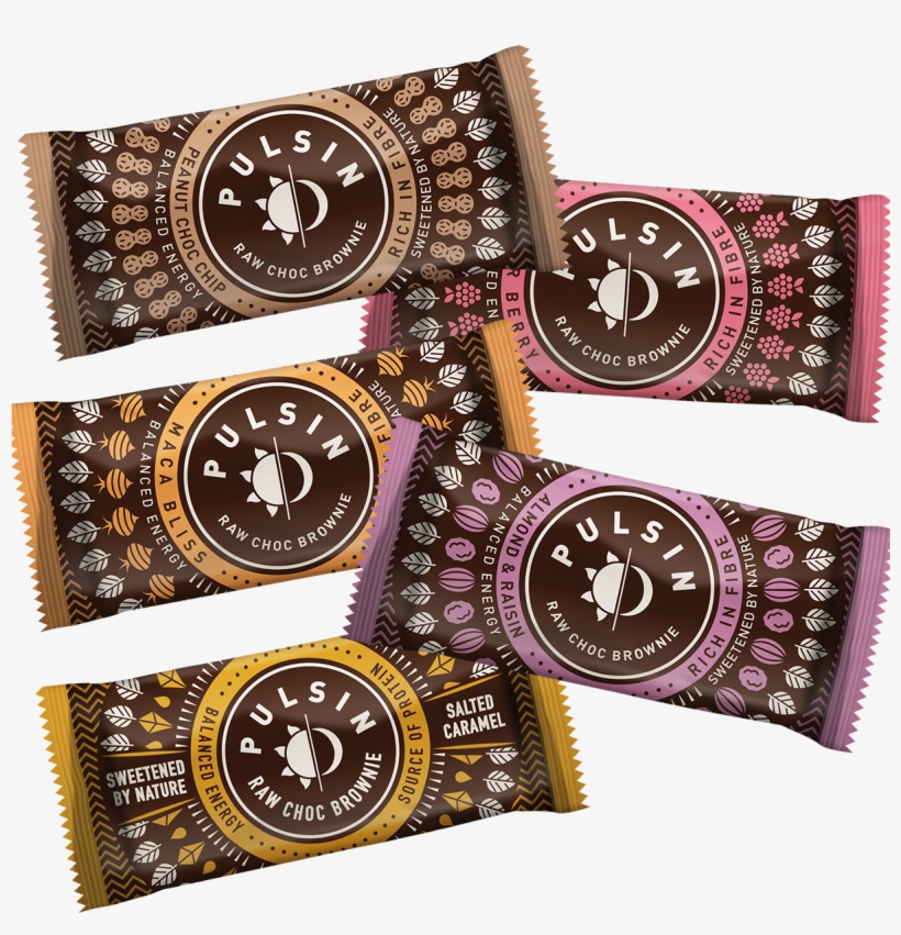 Raw Choc Brownies - Pulsin Raw Chocolate Brownine Energy Bars 18 X 50g, transparent png download