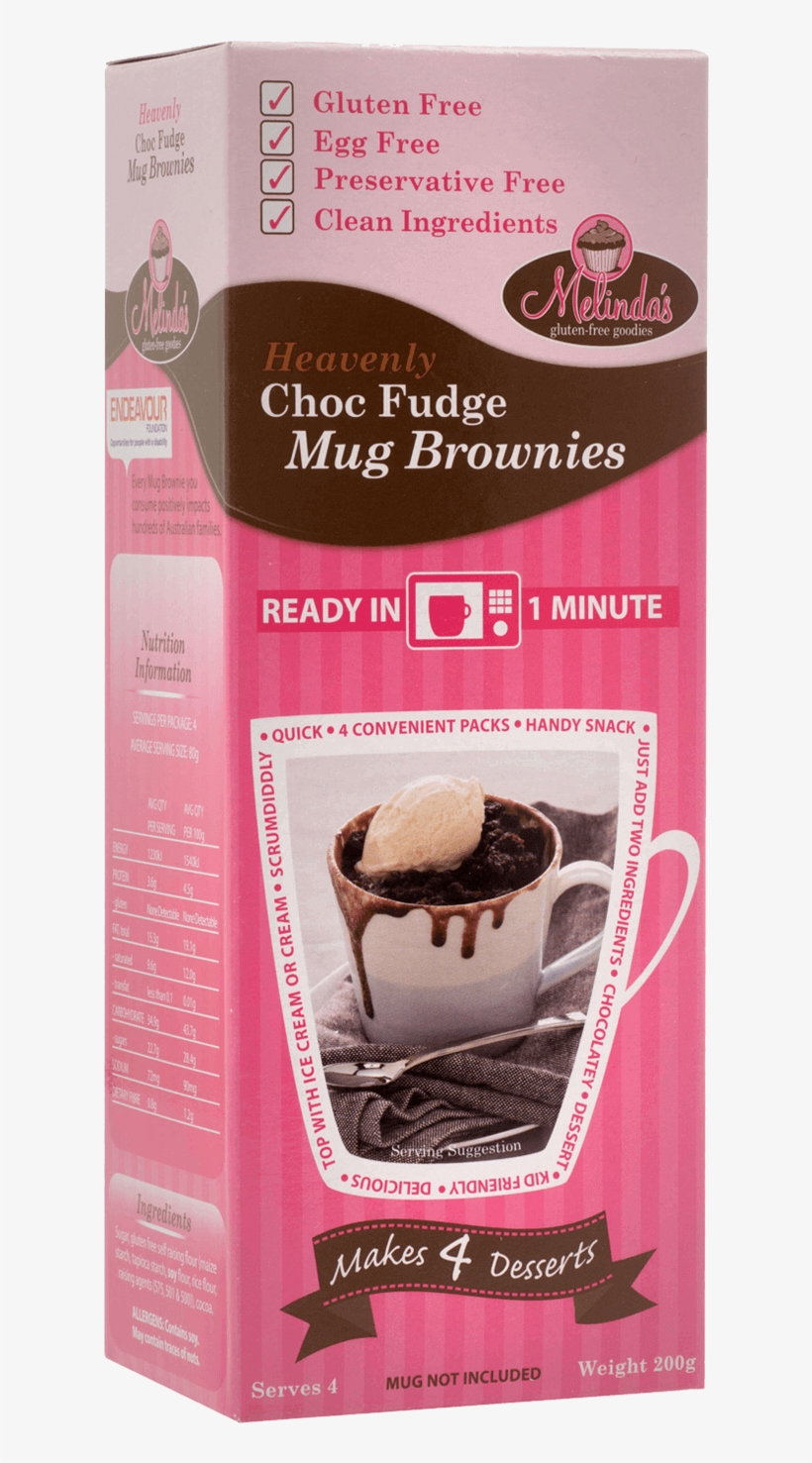 Choc Fudge Mug Brownies - Melindas Gluten Free Brownie Mug, transparent png download