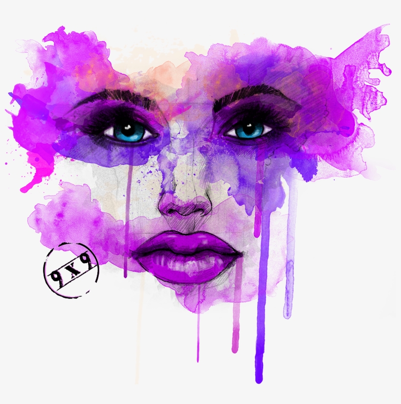 Mustafa Soydan - Fashion Face Illustration Watercolor Png, transparent png download