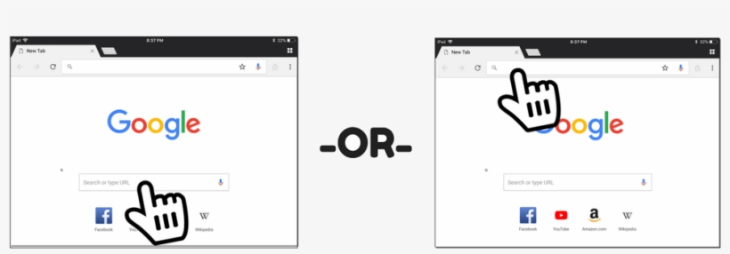 In The Chrome App Just Tap In The Address Bar, Or The - American And British Flags Country E1032 Google Pixel, transparent png download