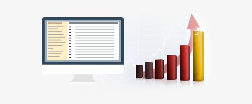 Stylized Google Search With Bar Graph Showing Growth - Graphic Design, transparent png download