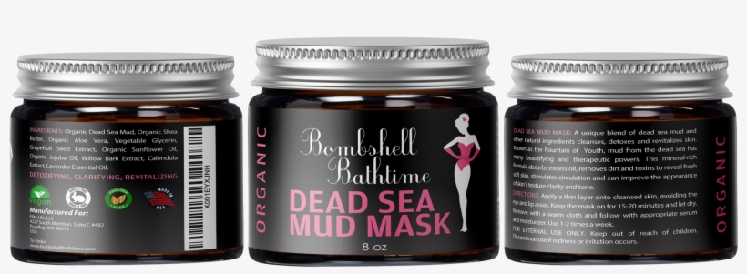 Organic Dead Sea Mud Mask - Bottle, transparent png download