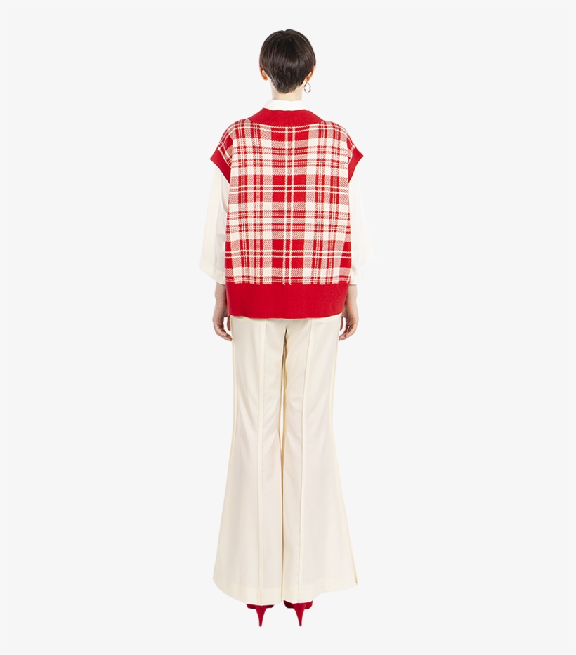 [pre Order] Flared Off White Wool Trousers With Key, transparent png download