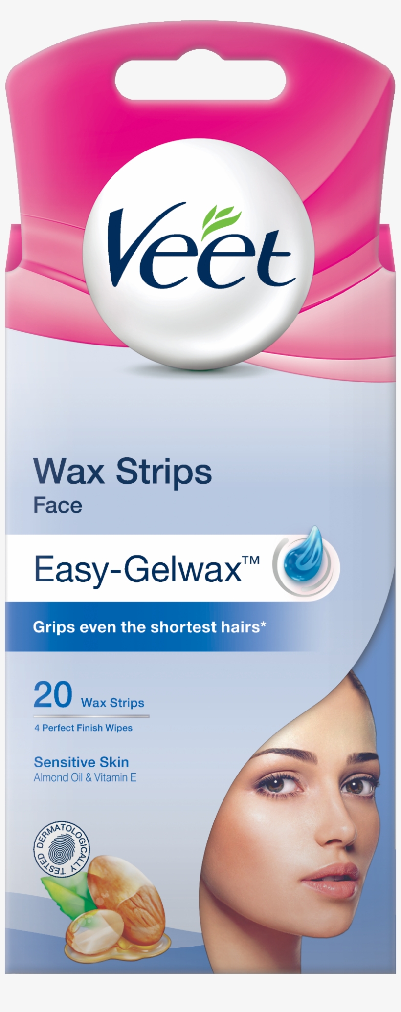Veet Wax Strips For Face, Sensitive Skin, 20s - Veet Easy Gel ...