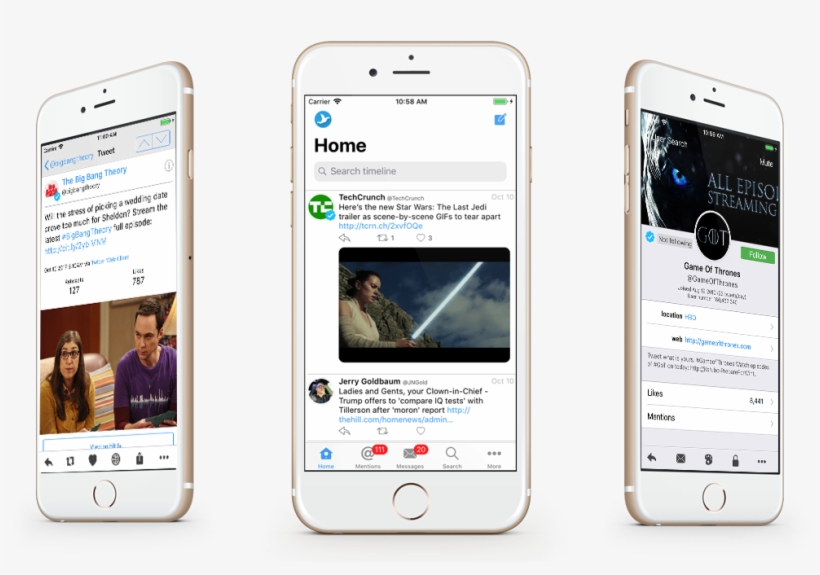 Tweetings Is A Powerful Twitter Client For Iphone - Menu Iphone Twitter, transparent png download