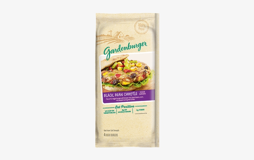 Gardenburger Black Bean Chipotle Veggie Burgers 4 Ct, transparent png download