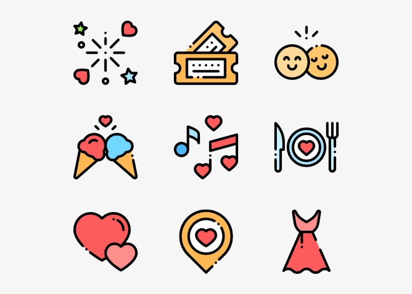Heart Icons Free Date Night - Illustration, transparent png download