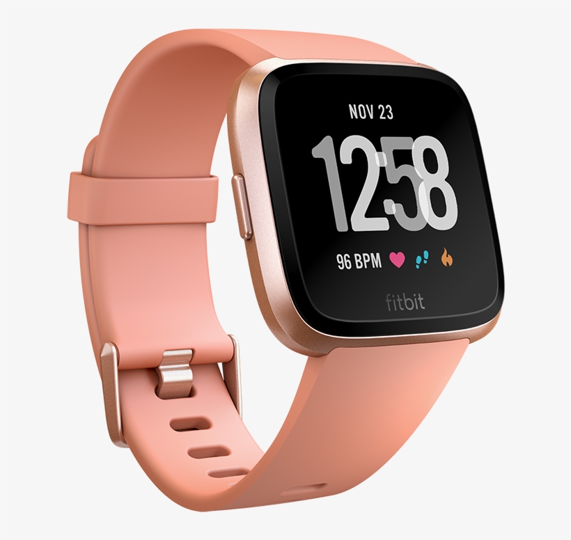 The Fitbit Versa Smartwatch Offers 24/7 Heart-rate - Fitbit Versa Rose Gold, transparent png download
