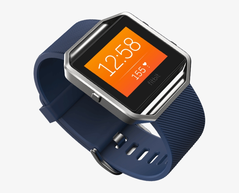 Get Fit In Style With A Smart Fitness Watch Built With - Fitbit Blaze Large Blau/silber Hardware/electronic, transparent png download