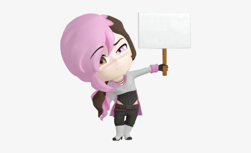 Pyrrha Nikos Pink Cartoon Purple Figurine - Rwby Chibi Neo Sign, transparent png download