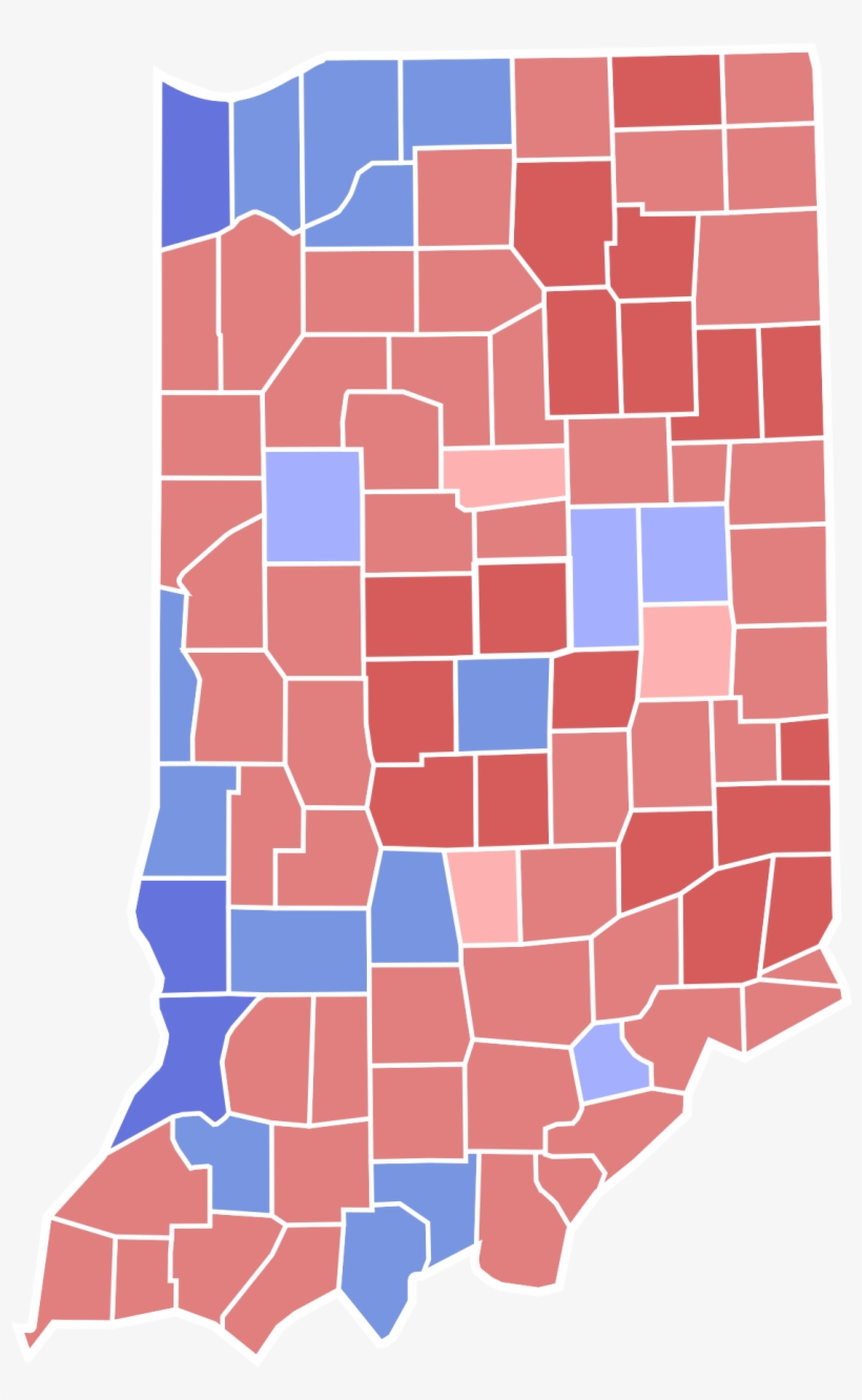 Indiana Electoral 2016 By County, transparent png download