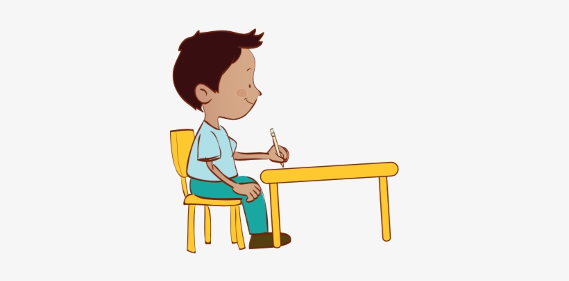 Niño Sentado En Escritorio, transparent png download