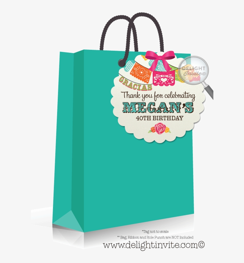 40th Birthday Mexican Fiesta Favor Tags - Build A Bear Thank You Cards, transparent png download