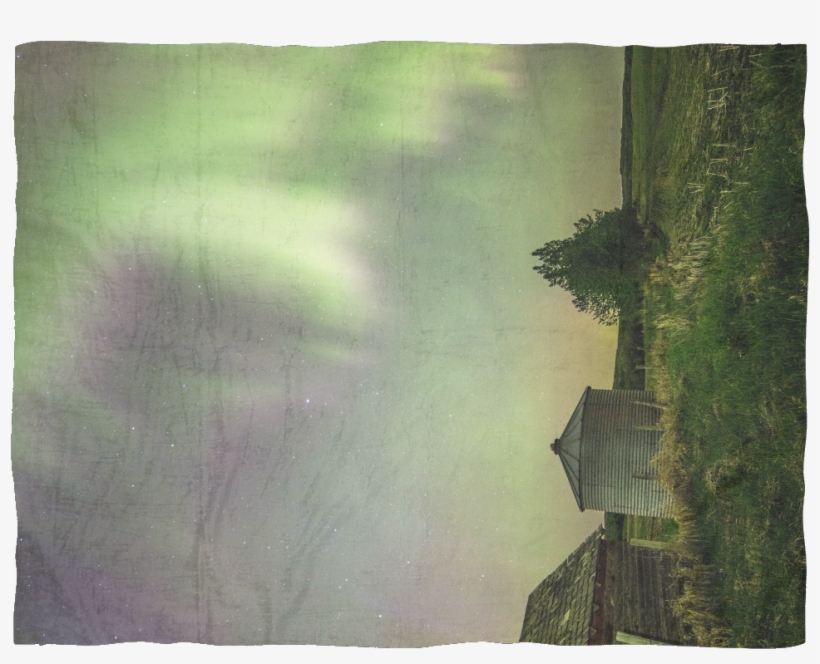 "northern Lights Over Alberta" Fleece Blanket - Painting, transparent png download