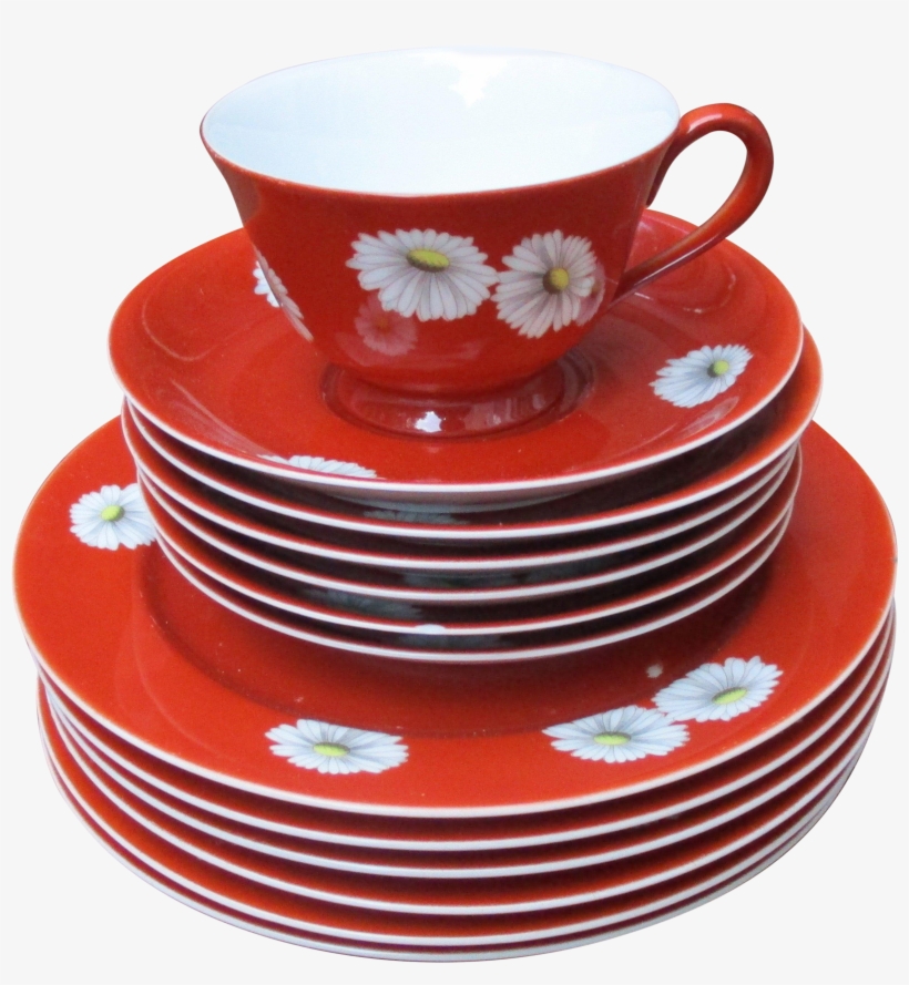 Noritake Red Daisy China - Plate, transparent png download