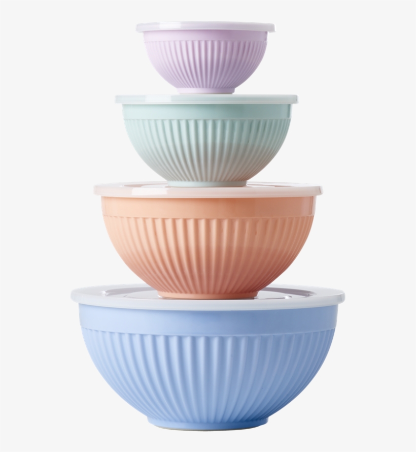 Melamine Stacking Storage Bowls Set Of 4 Shine Colours - Rice Melamin Schüssel, transparent png download