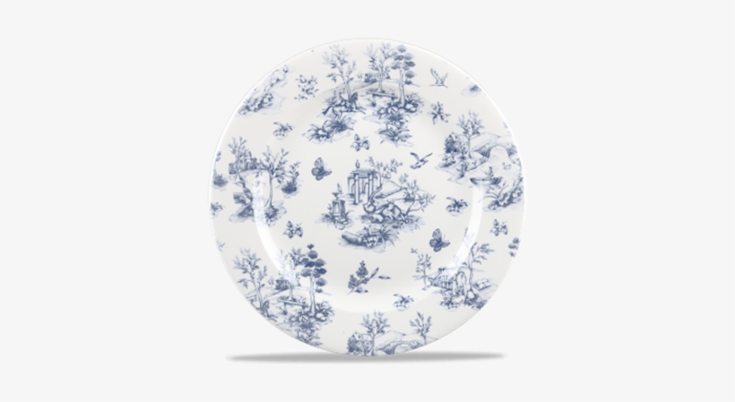 Picture Of Vintage Print Prague Blue Toile Plate - Churchill Blue White China, transparent png download