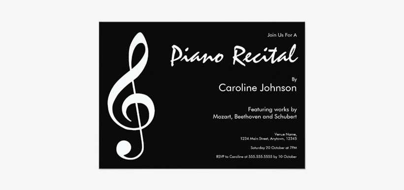 Elegant Modern Black Music Piano Concert Recital Invitation - Ashley Story Roedelius: Errata Cd, transparent png download