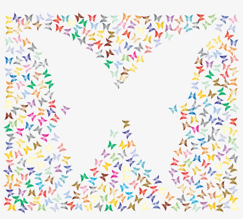 Medium Image - Butterfly Colorful Frame Png, transparent png download