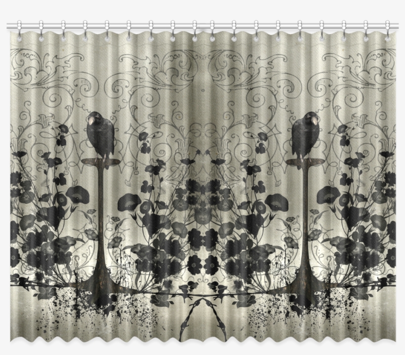 Awesome Crow With Flowers 5'x7'area Rug, transparent png download