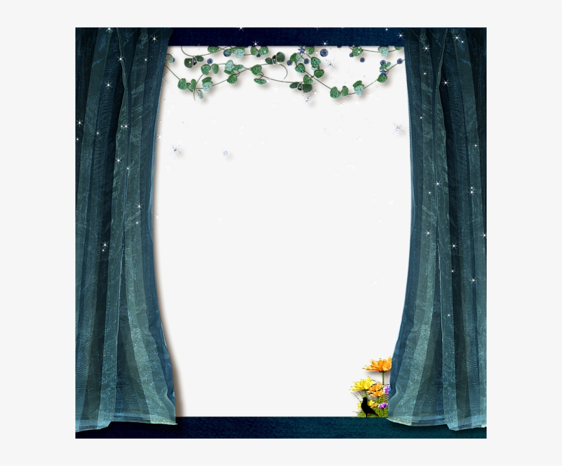 Transparent Frame Transparent Blue Curtains Blue Curtains, - Transparent Fantasy Curtain Png, transparent png download