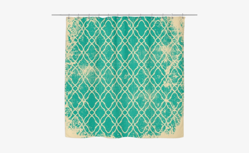 Unique Oxford Cloth Polyester Shower Curtain With Retro - Motif, transparent png download