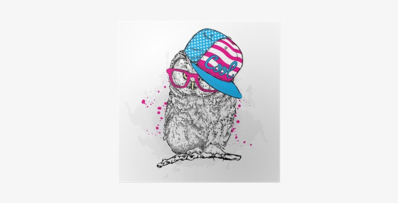 Cool Owl With Glasses And A Cap - Coole Eule, transparent png download