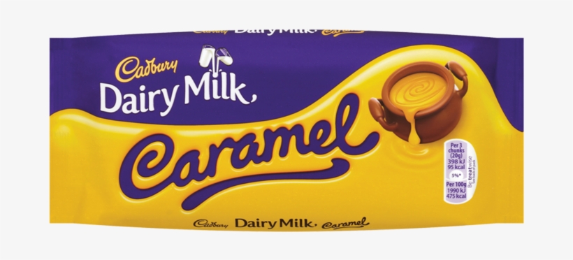 Cadbury Dairy Milk Caramel Chocolate Bar 120g - Dairy Milk Caramel Uk, transparent png download
